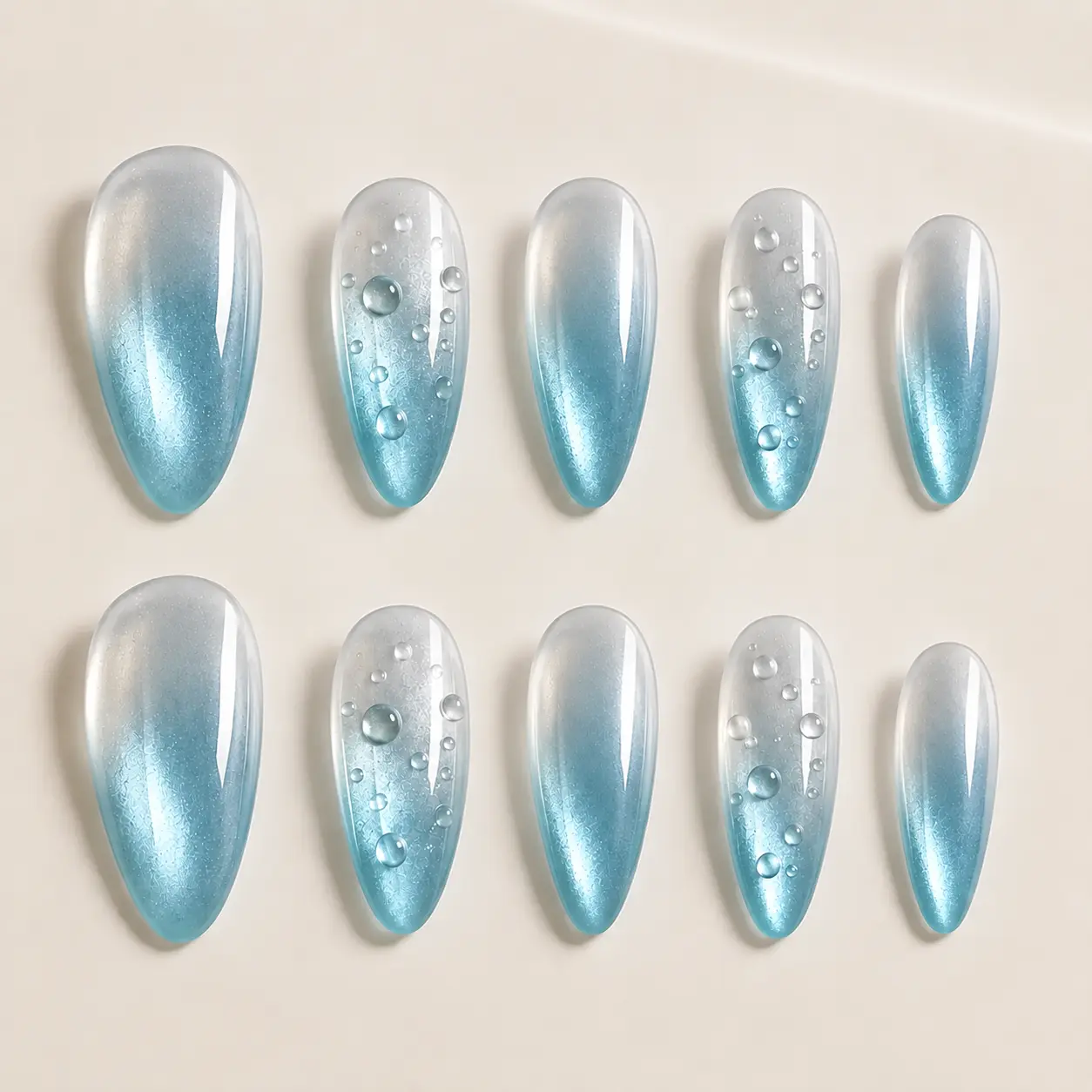光感系列|冰湖水光|十片甲片 AI 商品展示圖